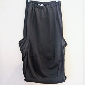 Amici Black Draped Pocket Skirt – Made in Italy – Size Medium
